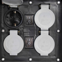 Presa multipla con 2 interruttori on/off, effetto pietra, Multipresa per esterno con 4 prese, protezione IP44