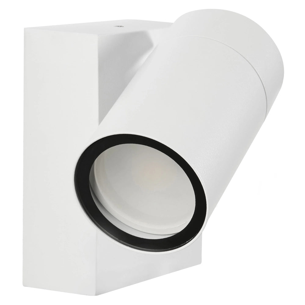 Set di 2 lampade da parete per esterni alluminio bianco illuminazione moderna per esterni, alluminio
