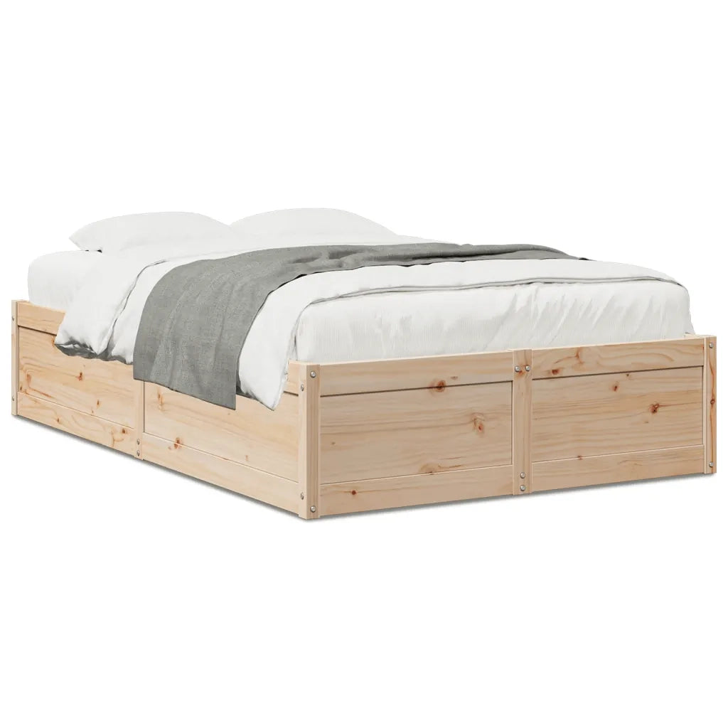 Letto senza Materasso 135x190 cm in Legno Massello di Pino 3282384