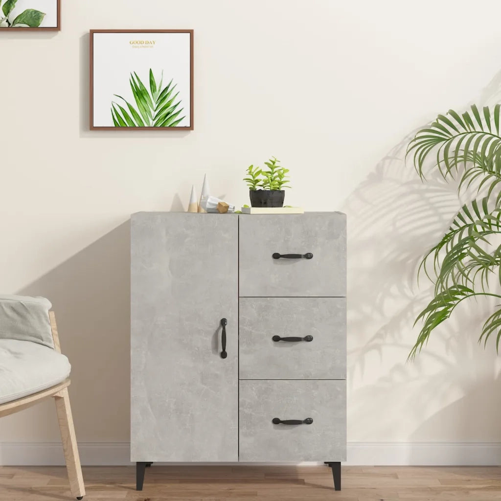 Credenza Grigio Cemento 69,5x34x90 cm in Legno Multistrato 812181