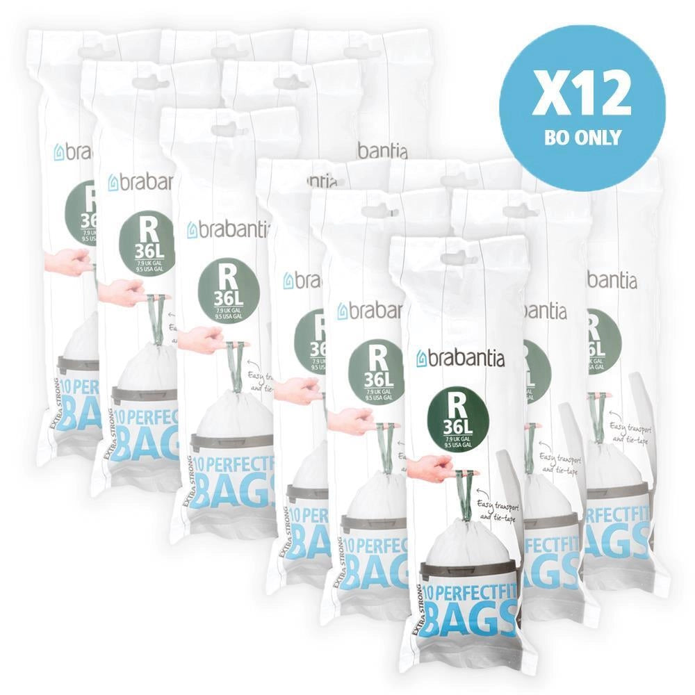 Brabantia 115622 sacchetto per rifiuti 36 L Bianco 10 pz