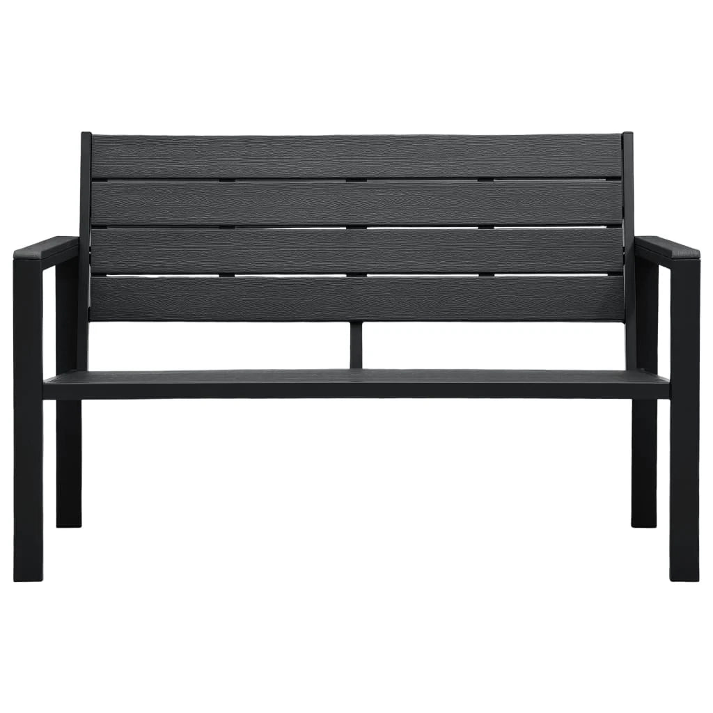 Panca da giardino mobili da esterno terrazza 120 cm HDPE nero effetto legno 02_0011206