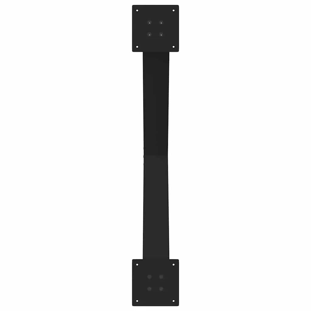 Set di 3 gambe per tavolo da pranzo a forma di X dimensioni 90 x 72-73 cm con piedini regolabili stile moderno acciaio nero 02_0057266