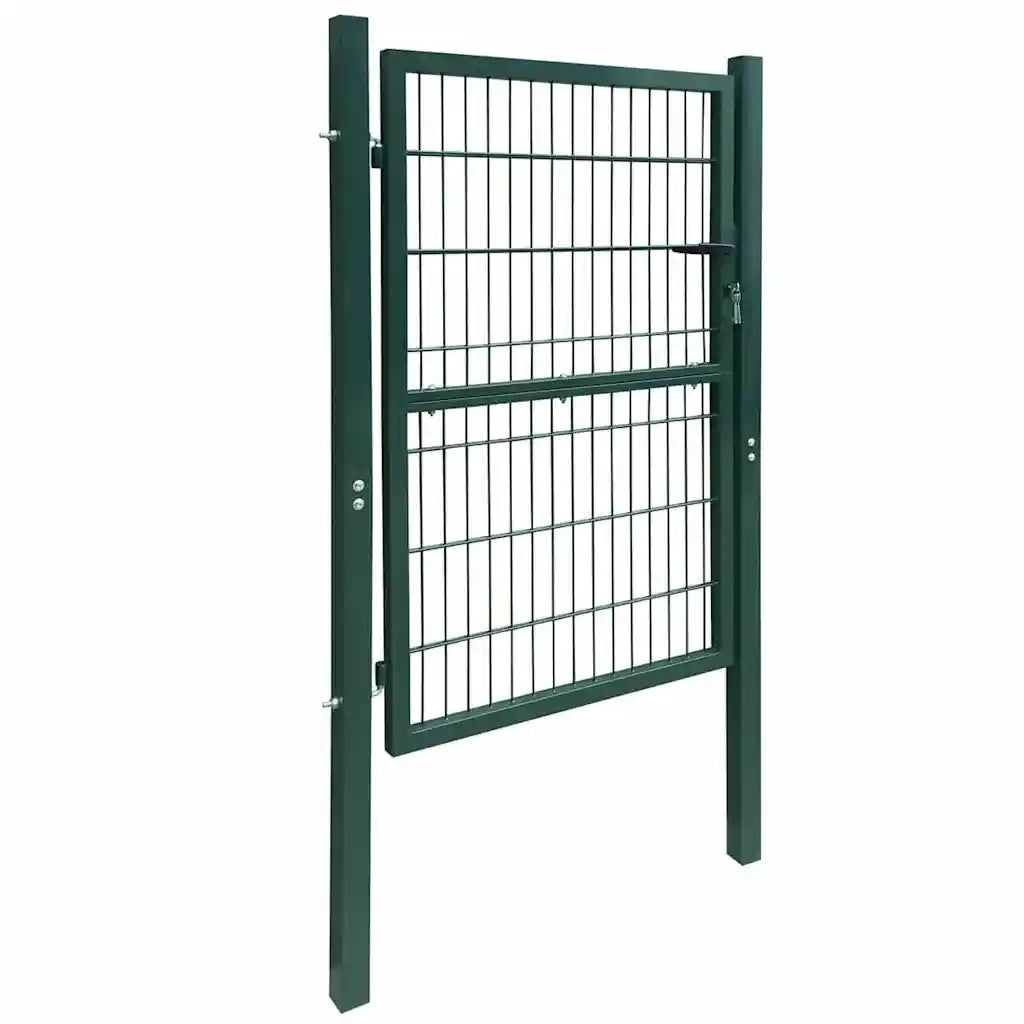 Cancello per Recinzione in Acciaio 100x200 cm Verde 142029