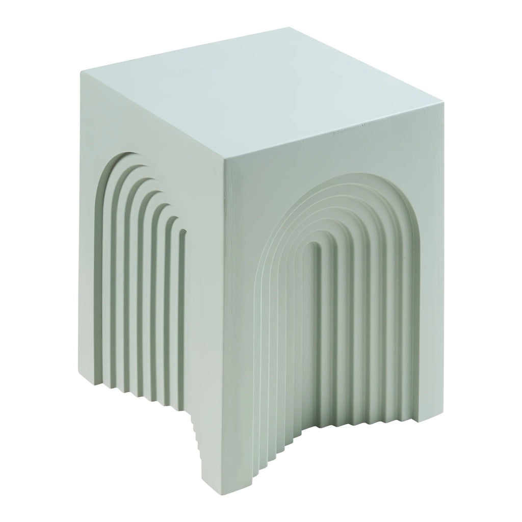 Tavolino laterale arcuato versatile e senza tempo 45 x 35 x 35 cm MDF verde opaco 03_0010911