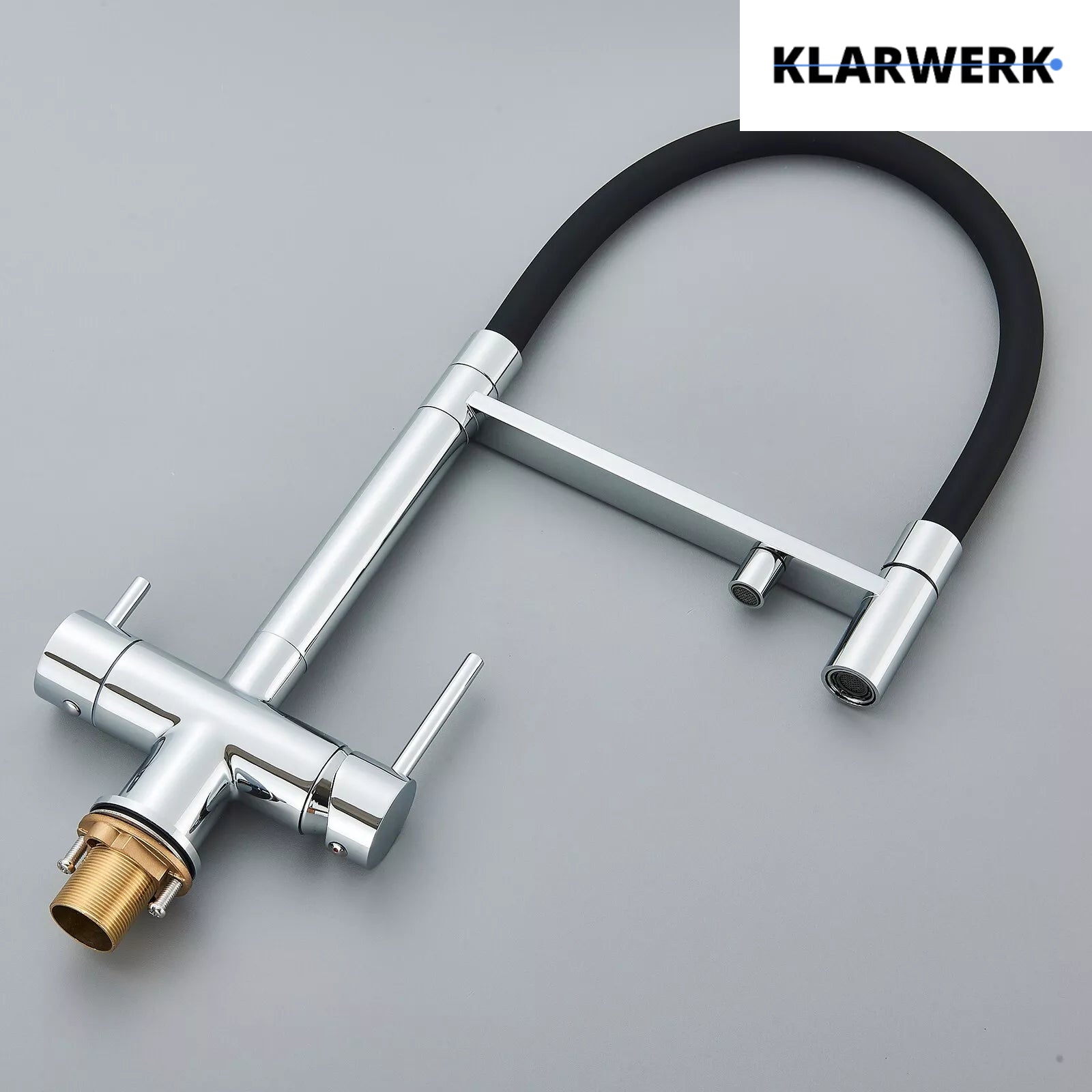 Lana | Rubinetto estensibile a 3 vie cromato lucido da cucina ad osmosi| per acqua potabile in acciaio inossidabile,  Filtra 3 connessioni