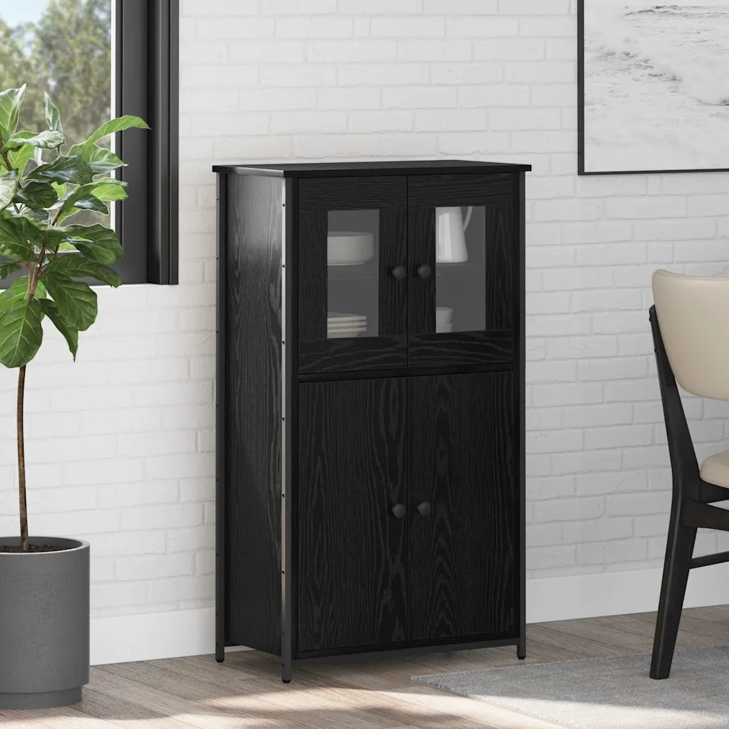 Credenza-Buffet-Armadio da cucina Rovere Nero 62 x 32 x 106,5 cm Legno multistrato