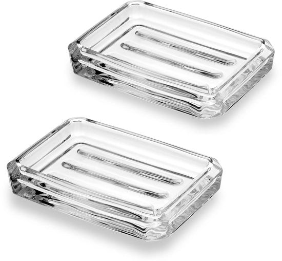 Set di 2 contenitori per sapone - Contenitori per sapone rettangolari - Translucidi