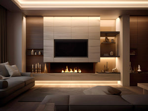 Bruciatore a Bioetanolo da Incasso 100x20x7,5 cm Black Burner 1000 Nero