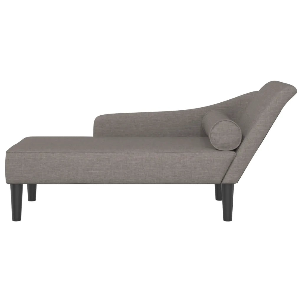 Chaise Longue con Cuscini Tortora in Tessuto CFW3529128