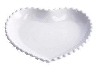 1 Pezzo Piatto da Cucina in Ceramica Forma Cuore 25,5 x 25 cm