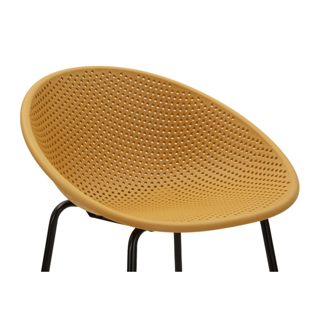 Set di 2 Sgabelli Alti VKH1088, Giallo, Metallo, 50x50x98 cm