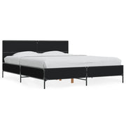 Letto matrimoniale | Letto per adulti | Giroletto Nero 160x200 cm in Legno Multistrato e Metallo