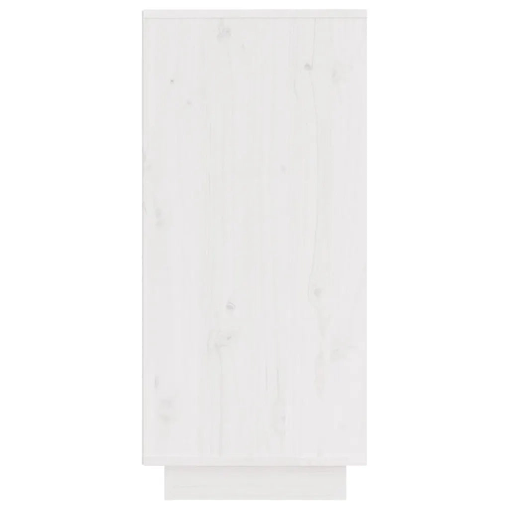 Credenza Bianca 31,5x34x75 cm in Legno Massello di Pino 813382