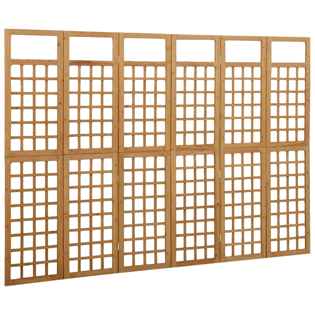 Divisorio Ambienti | Divider per stanze | Paravento a 6 Pannelli in Legno Massello di Abete 242,5x180 cm