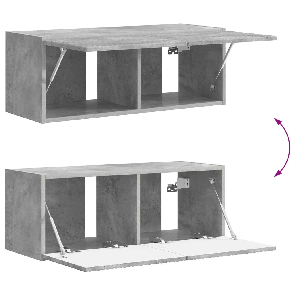Set mobile TV 3 pz-Credenza per TV Grigio cemento Legno multistrato 130455