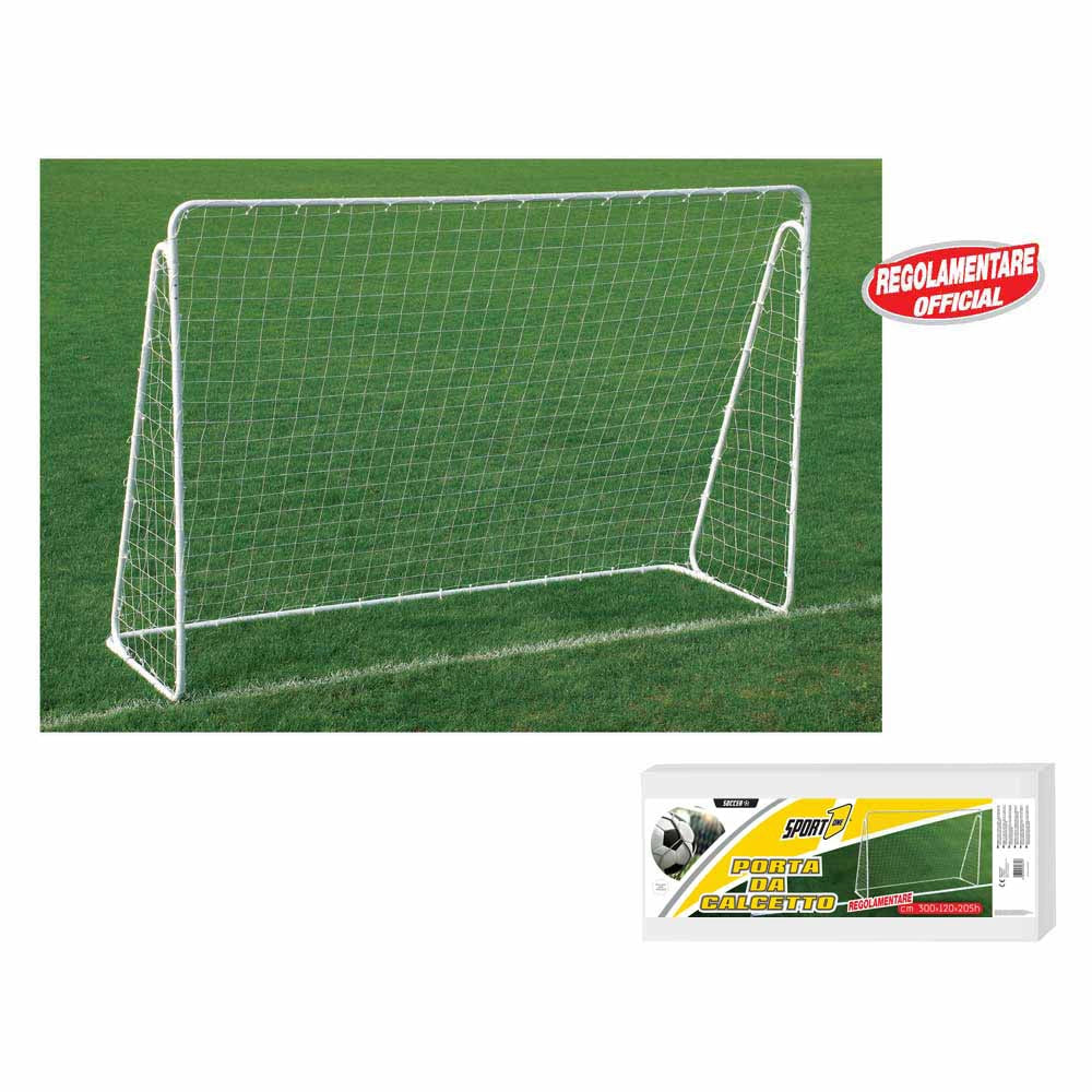Porta da Calcio 300x120x205 cm Rete Impermeabile Telaio in Metallo