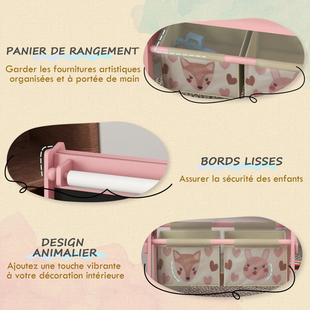 Casetta con lavagna e cestini ¨C zephmum ¨C 54x46.5x93 cm rosa