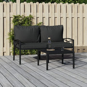 Sedia da patio-Sedie da Giardino con Cuscini Grigi 2pz 62x75x79 cm Acciaio
