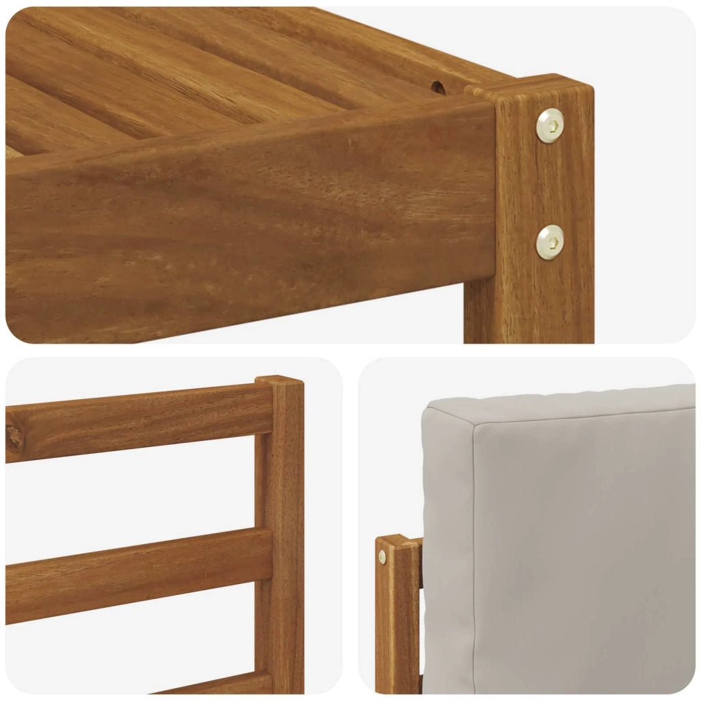 Set di divani da esterno 7 pcs Grigio Naturale e Chiaro 3366029