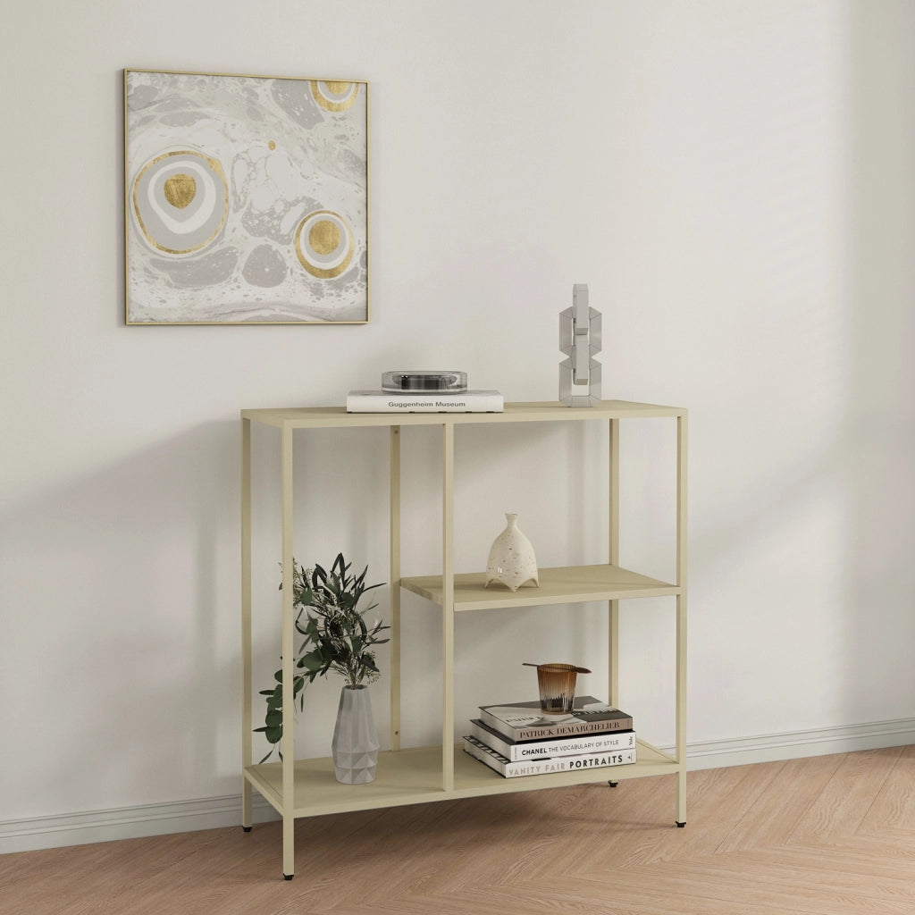 LIBRERIA BASSA 80X30XH80CM AVANA IN METALLO.