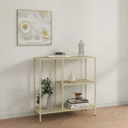 LIBRERIA BASSA 80X30XH80CM AVANA IN METALLO.