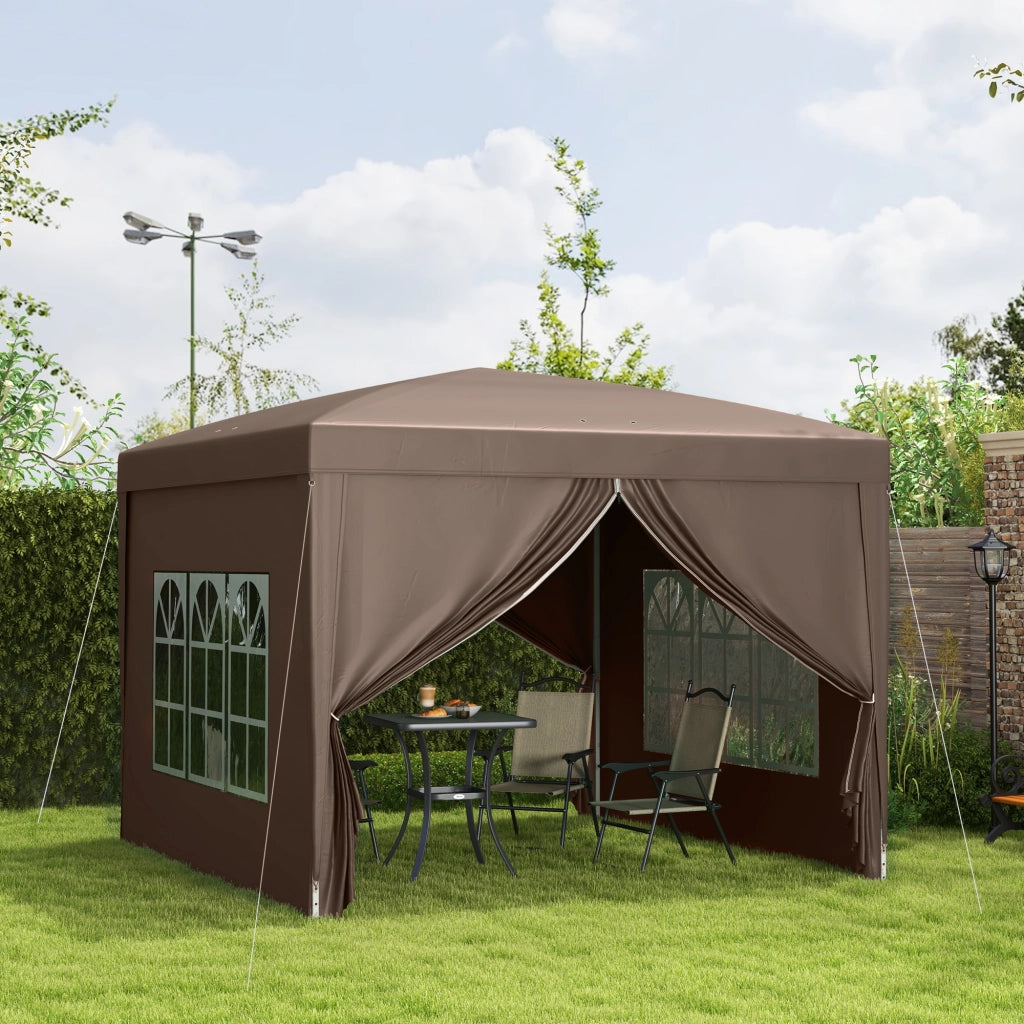 Gazebo 3x3 m con 4 pareti e finestra ¨C zephmum ¨C antracite, acciaio