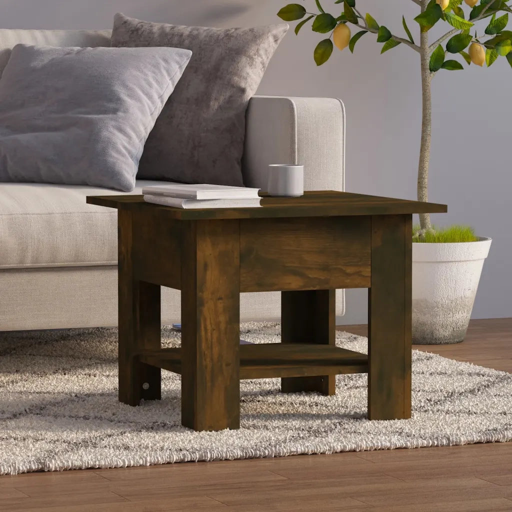 Tavolino da Salotto Rovere Fumo 55x55x42 cm in Truciolato 813077