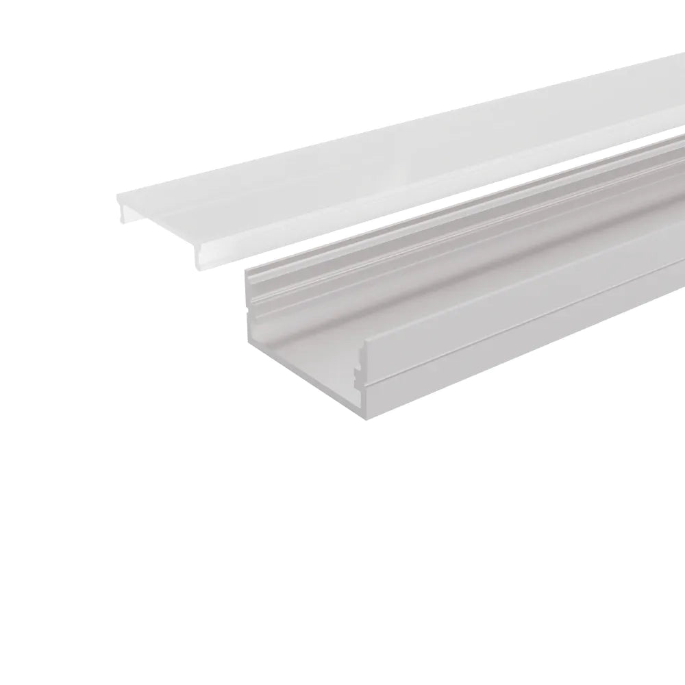 Profilo slim in alluminio bianco 1mt per doppia striscia led