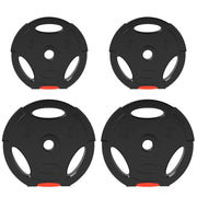 KIT PESI CON 2 DISCHI DA 10 KG E 2 DISCHI DA 5 KG IN POLIPROPILENE E SABBIA Ø 34X6 CM E Ø 27X4.5 CM NERO