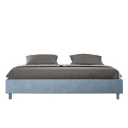 BS COM Letto con rete imbottito 180x210 microfibra azzurro
