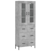 Credenza | Madia | Buffet da pranzo | Armadio da pranzo Grigio Cemento 69,5x34x180 cm in Legno Multistrato