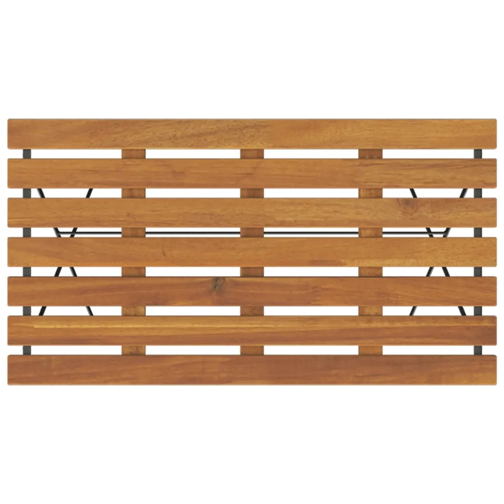 Set Bistrò Pieghevole 7pz in Legno Massello di Acacia e Acciaio 3152099