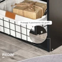 Scrivania PC in Legno con 6 Ripiani Portaoggetti Laterali, 120x55x120 cm, Nero