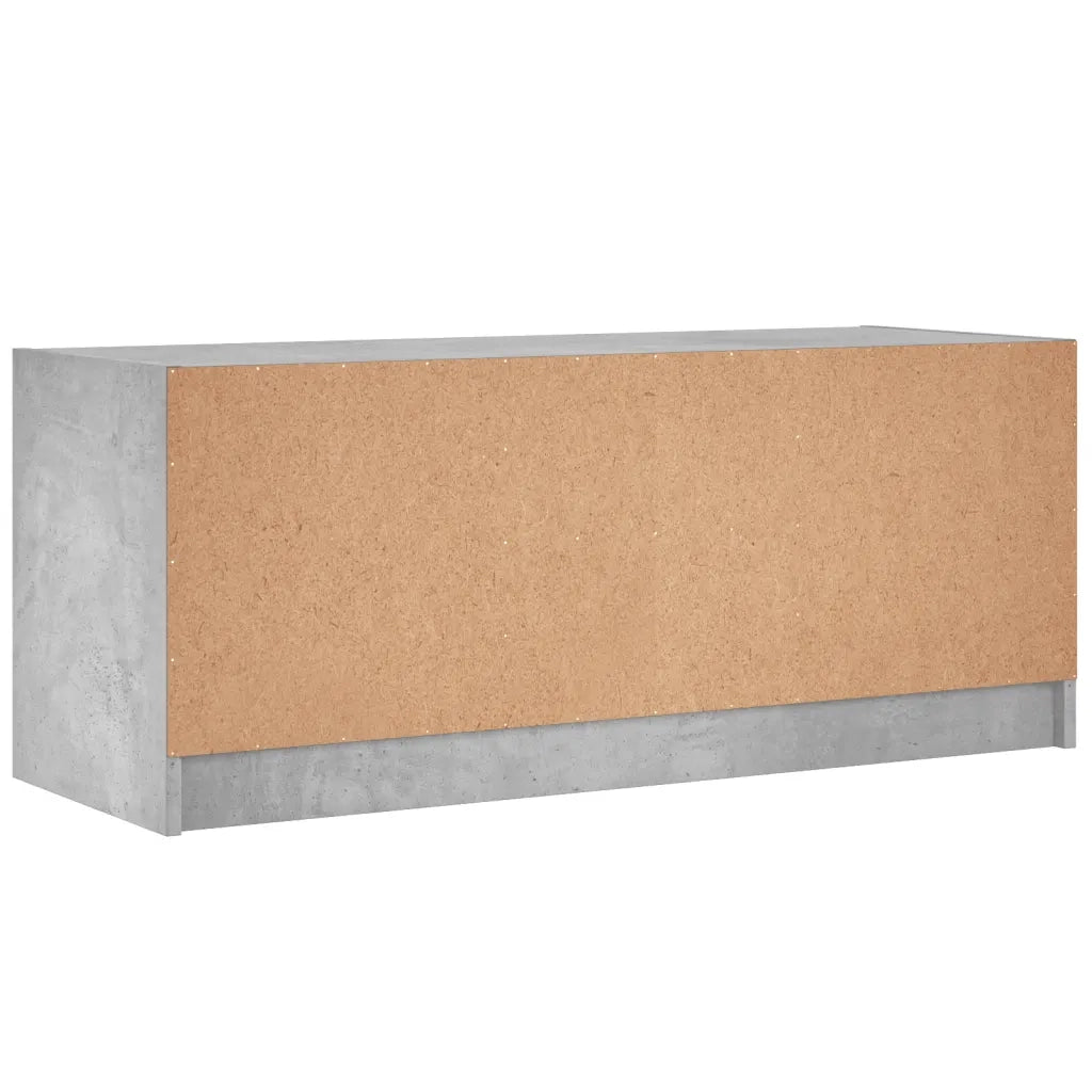 Mobile Porta TV con Ante in Vetro Grigio Cemento 102x37x42 cm 836374