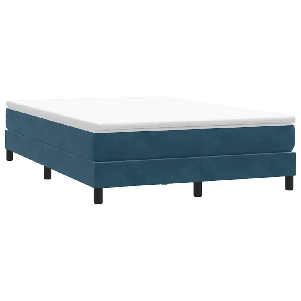 Letto a Molle senza Materasso Blu Scuro 160x220 cm in Velluto 3315883