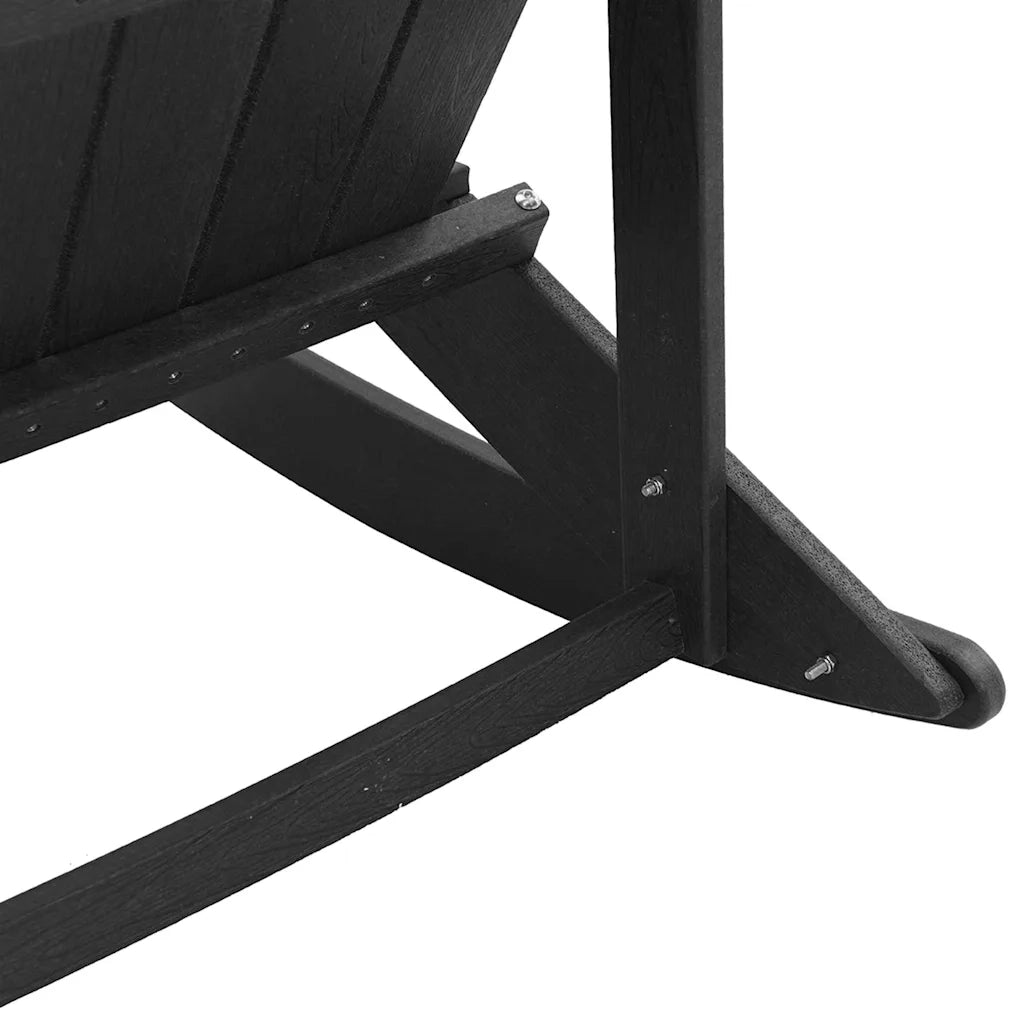 Poltrona a dondolo-Sedia a dondolo Adirondack Nero HDPE