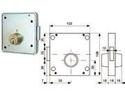 SERRATURE APPLIC. PER CANCELLI 2 MAND. SOLO CATENACCIO CIL. FISSI 423- - mm.55 (423.55.2) Sx - 2 pezzi MG