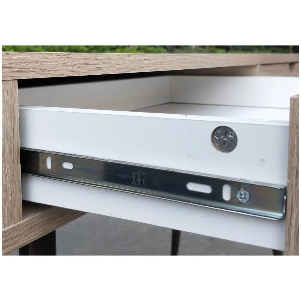 Scrivania CALIFORNIA 2 cassetti – Rovere chiaro e nero – Stile scandinavo