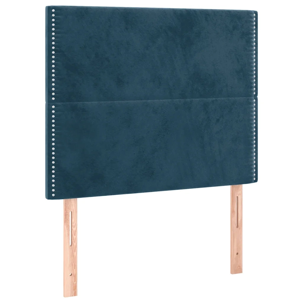 Letto a Molle con Materasso e LED Blu Scuro 100x200 cm 3136051