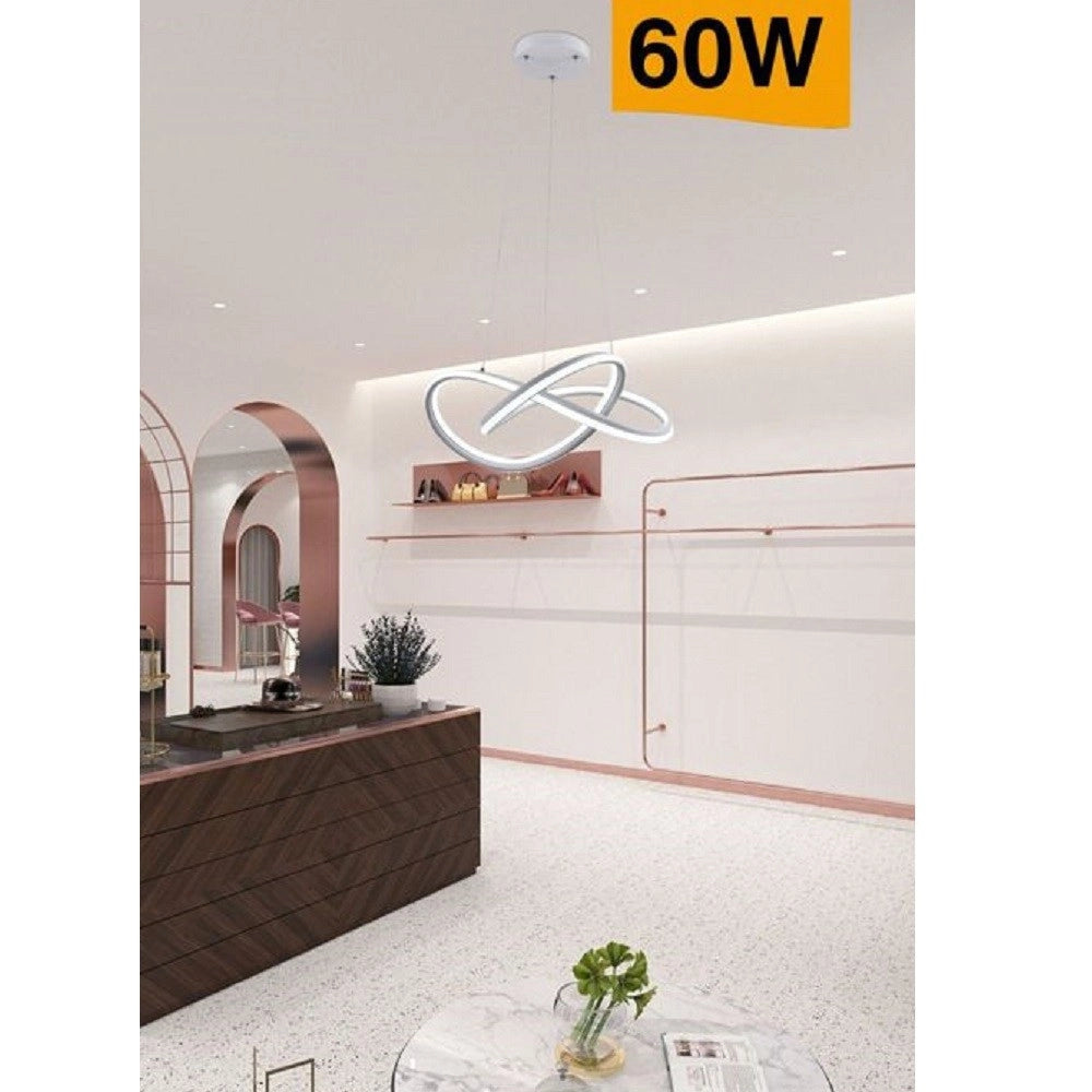Trade Shop - Lampadario Led Moderno Intrecciato Lampada Soffitto 60w Luce 3000k 6500k 4000k A50b -