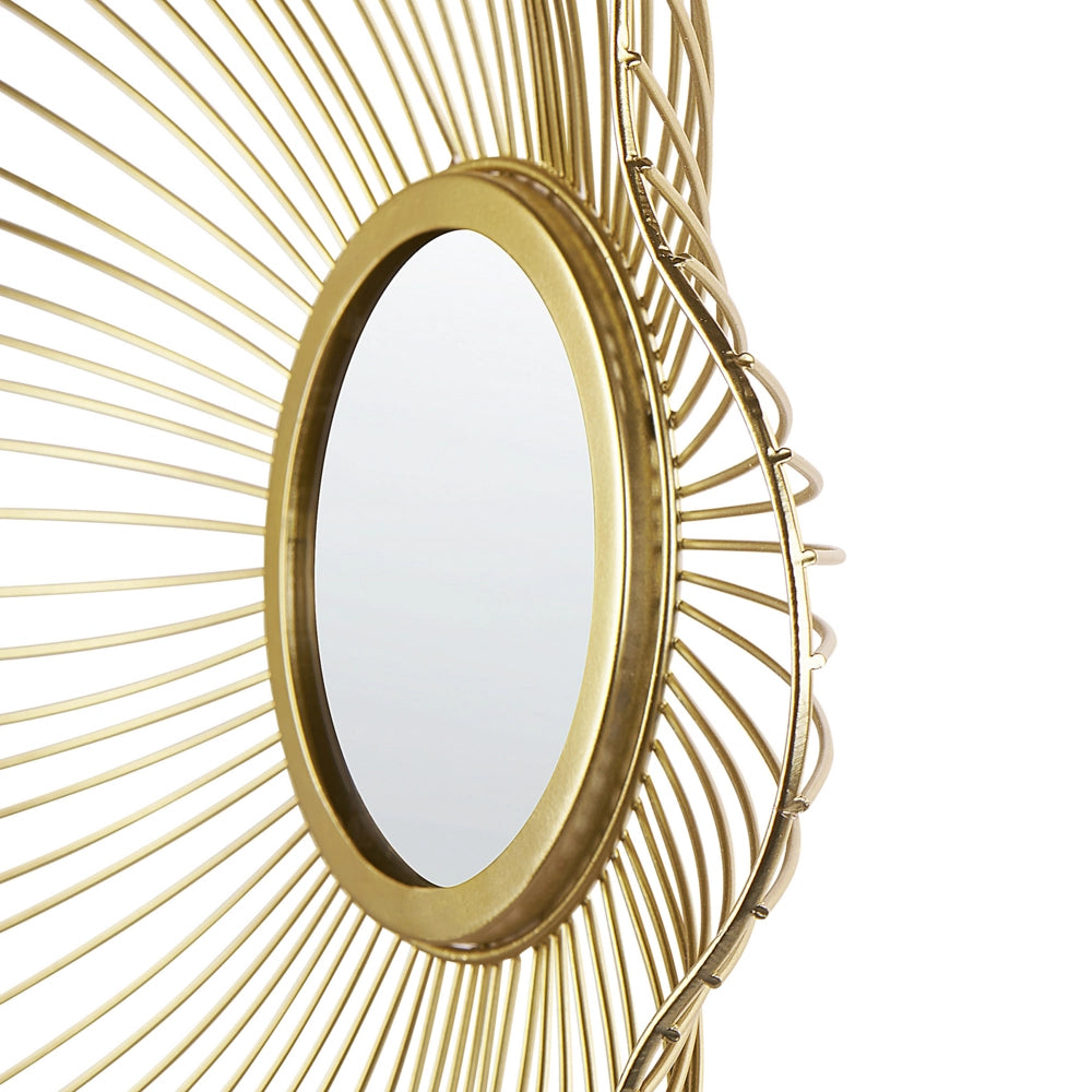 Specchio a forma di fiore dorato 40 cm per soggiorno camera da letto