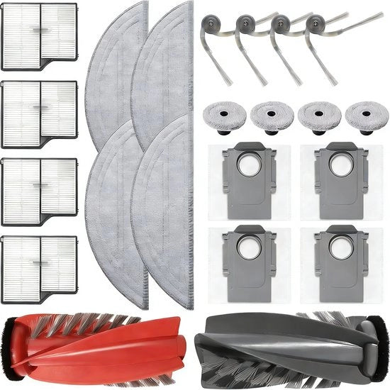 21 pezzi di ricambio - compatibili con Roborock Saros aspirapolvere - 1 setaccio a rulli + 4 spazzole + 4 spazzolini + 4 spazzole per bordi + 4 sacchi a spazzatura + 4 setole + 4 filtri