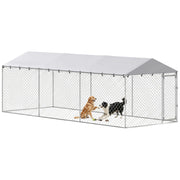 Recinto per Cani da Esterno con Rete ¨C zephmum ¨C Acciaio Zincato Argento 600x230x200 cm