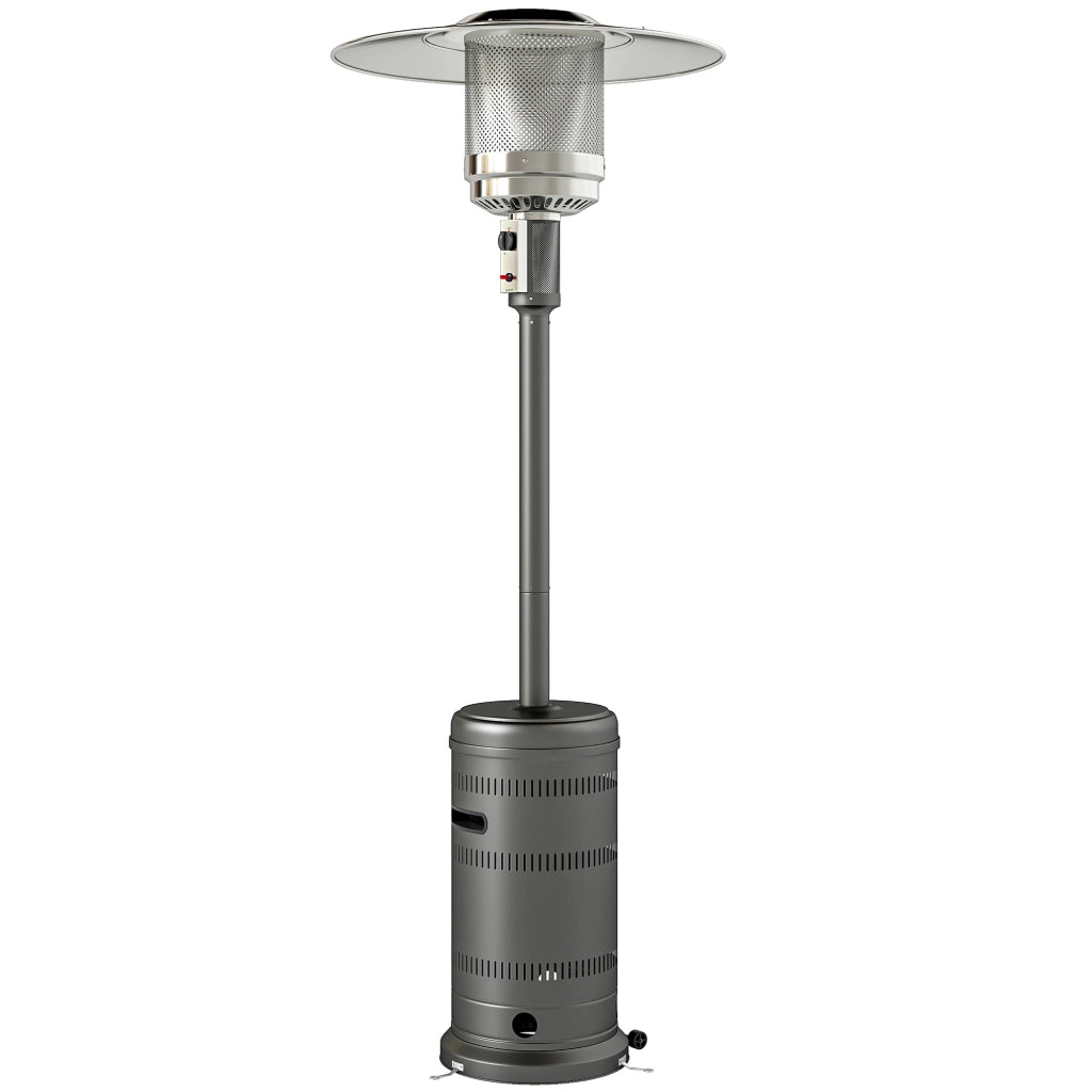 Stufa a Gas Butano Portatile ¨C Xylo ¨C 13000W con Sistema Antiribaltamento e Ruote 82x82x222 cm Grigio