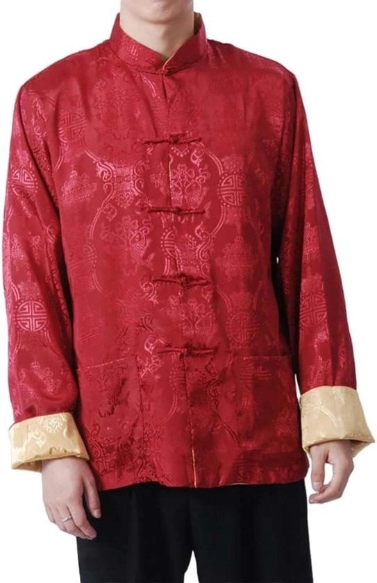 Uniforme Kung Fu Wing Chun Tradizionale con Cappotto Lungo per Festa di Matrimonio