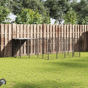Gabbia per Cani Nera 6,05 m² in Acciaio 3082205
