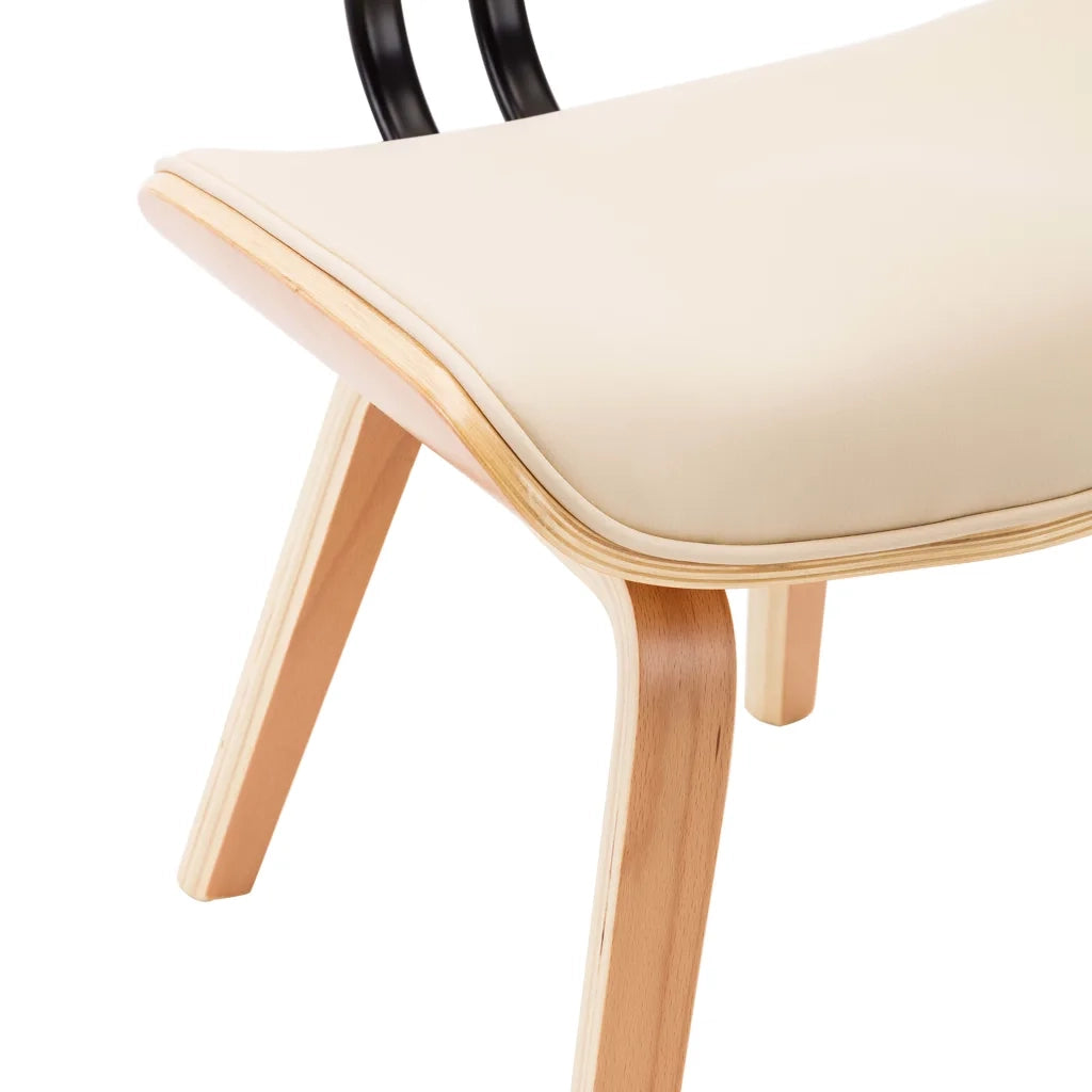 Sedie da Pranzo 2 pz Crema in Legno Piegato e Similpelle cod mxl 22530