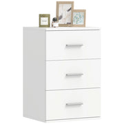 Comodino con 3 Cassetti Moderno e Multiuso per Camera e Salotto, 40x35x60 cm, Bianco