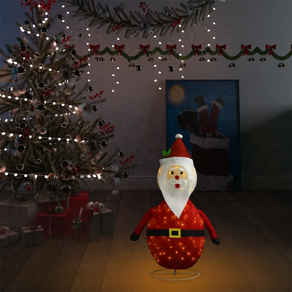 Figura Decorativa Babbo Natale con LED Tessuto Lusso 60 cm CFW9533263